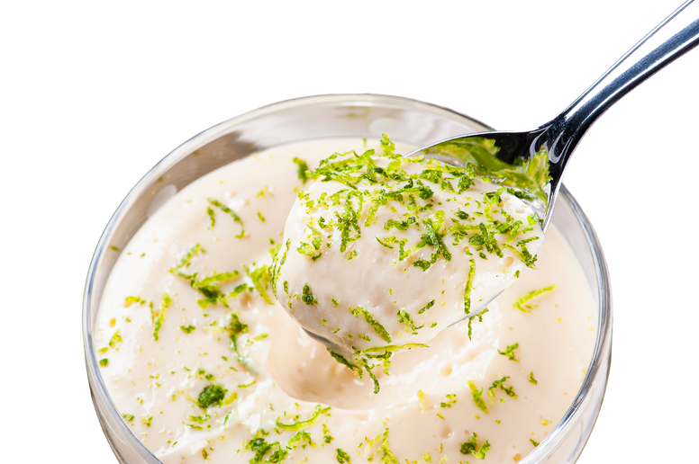 Delicious lemon mousse. Refreshing and tasty dessert - Lime mousse